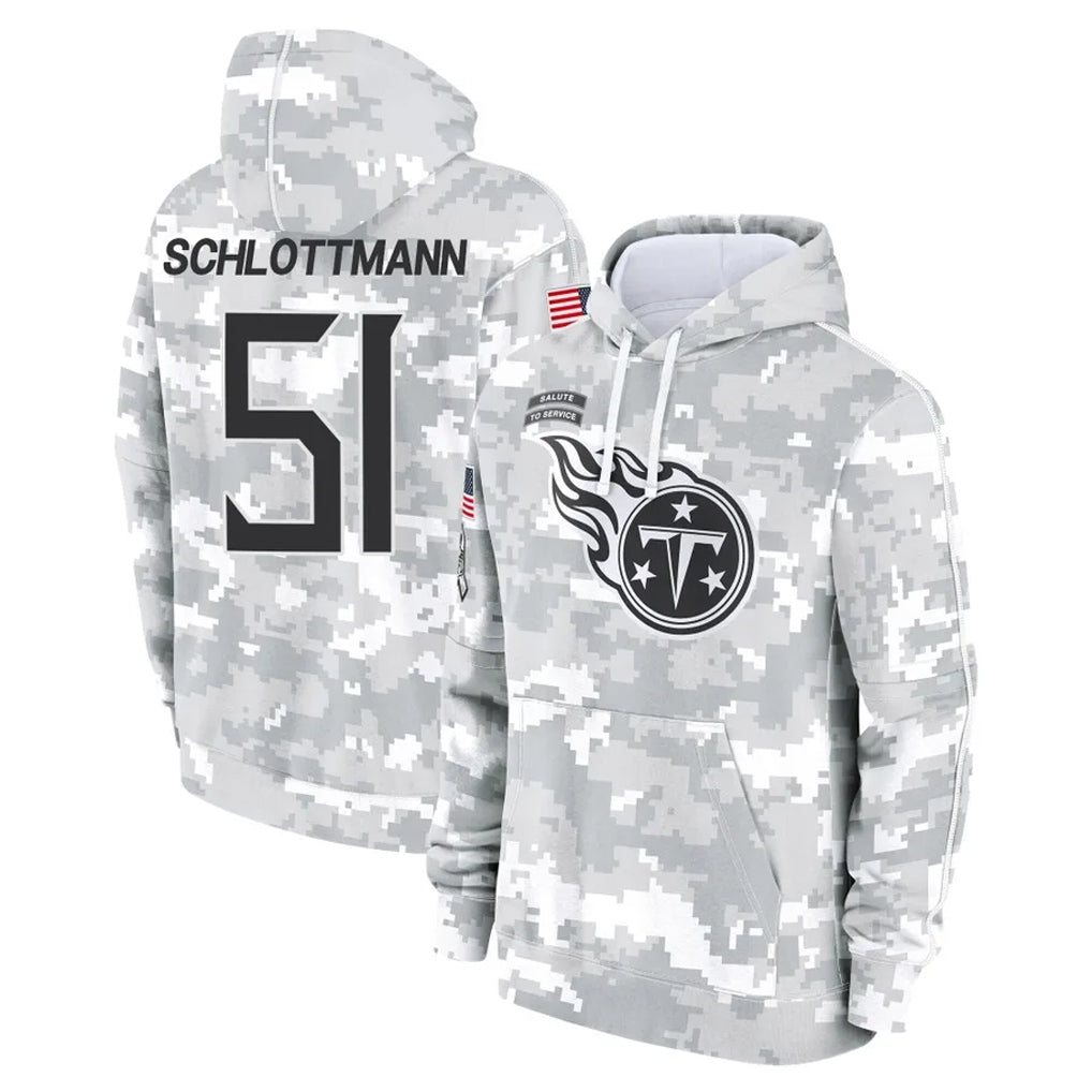 Boles T.Titans #51 Austin Schlottmann Player Camo Arctic Salute to Service Pullover Hoodies Home Game Stitched Jerseys
