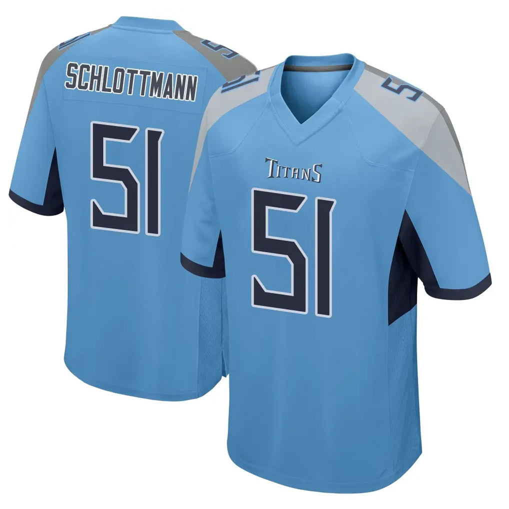 Boles T.Titans #51 Austin Schlottmann Player Light Blue Home Game Stitched Jerseys