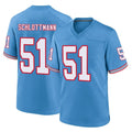 Boles T.Titans #51 Austin Schlottmann Player Light Blue Oilers Throwback Home Game Stitched Jerseys