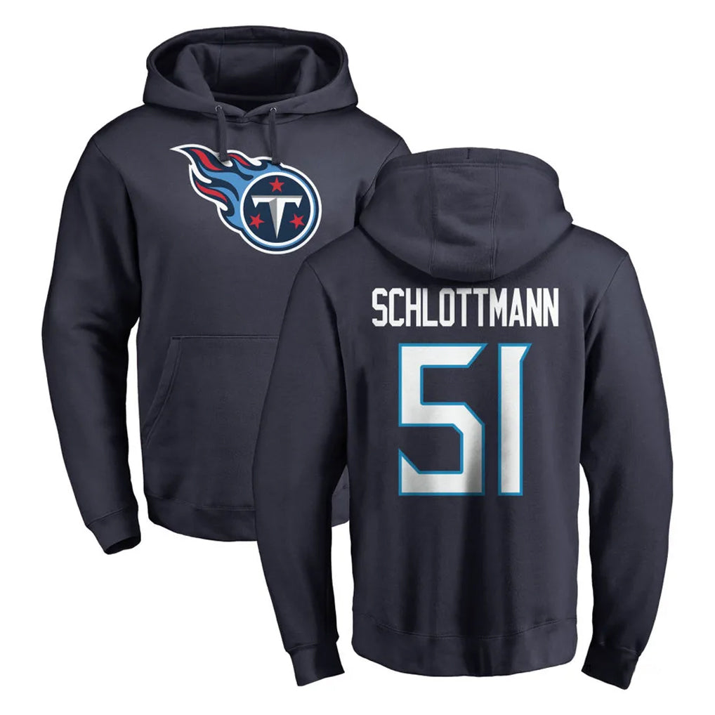 Boles T.Titans #51 Austin Schlottmann Player Navy Logo Pullover Hoodies Home Game Stitched Jerseys