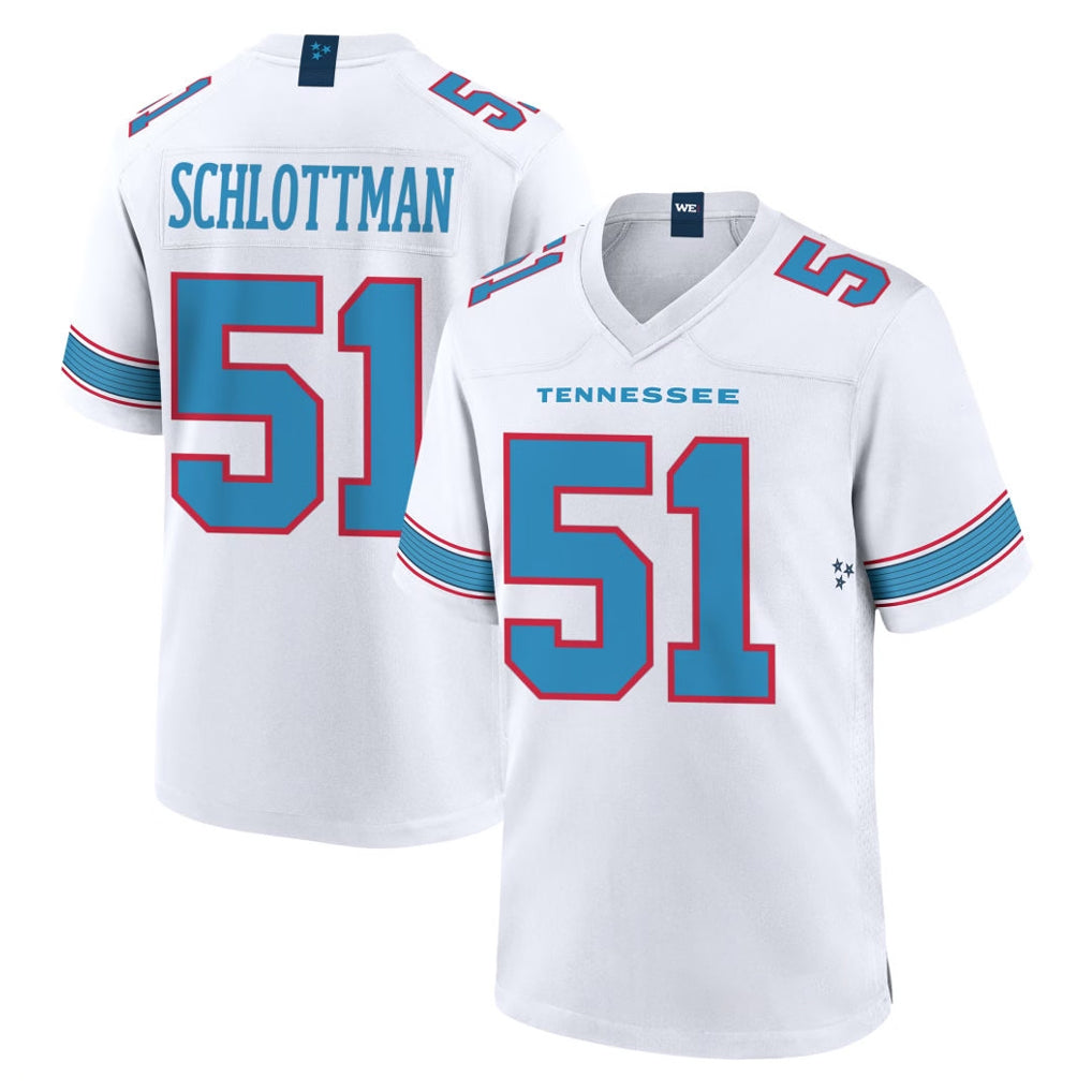 Boles T.Titans #51 Austin Schlottmann Player White 2026 Game Home Stitched Jerseys