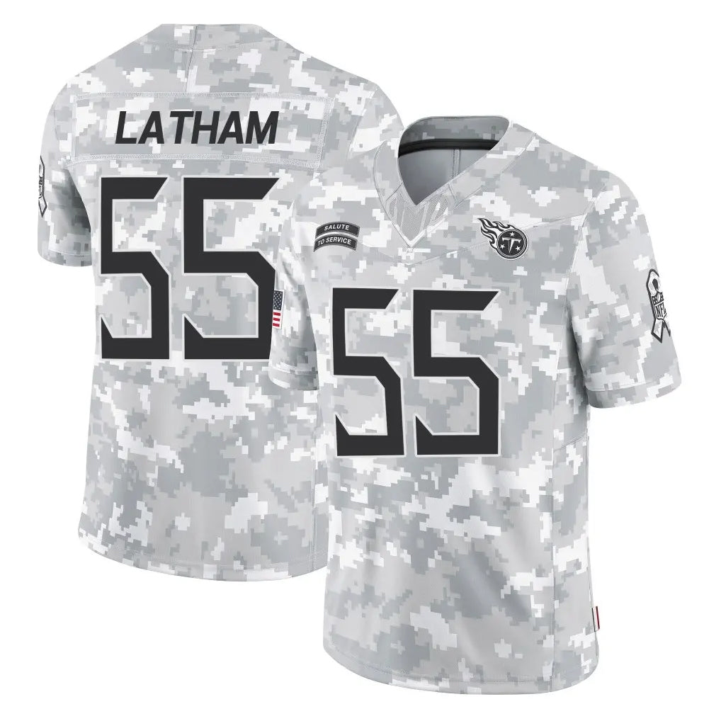 Boles T.Titans #55 JC Latham Player Arctic Camo Limited Salute to Service Home Game Stitched Jerseys