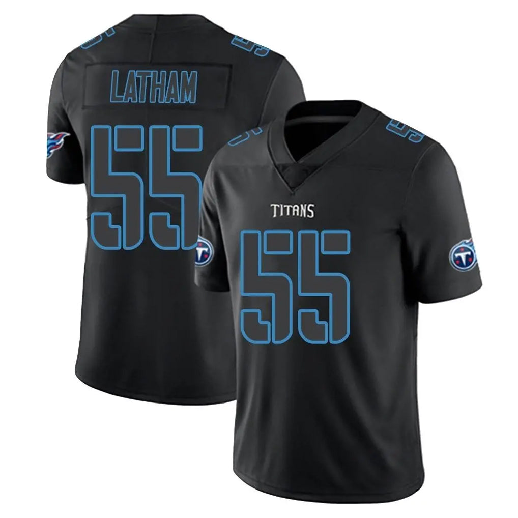 Boles T.Titans #55 JC Latham Player Black Impact Limited Home Game Stitched Jerseys