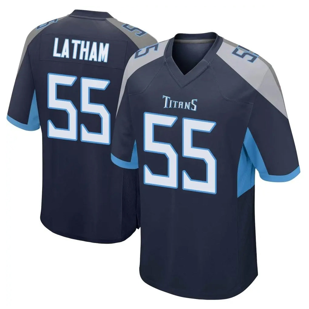 Boles T.Titans #55 JC Latham Player Navy Home Game Stitched Jerseys