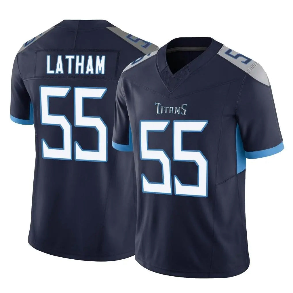 Boles T.Titans #55 JC Latham Player Navy Limited Vapor F.U.S.E. Home Game Stitched Jerseys