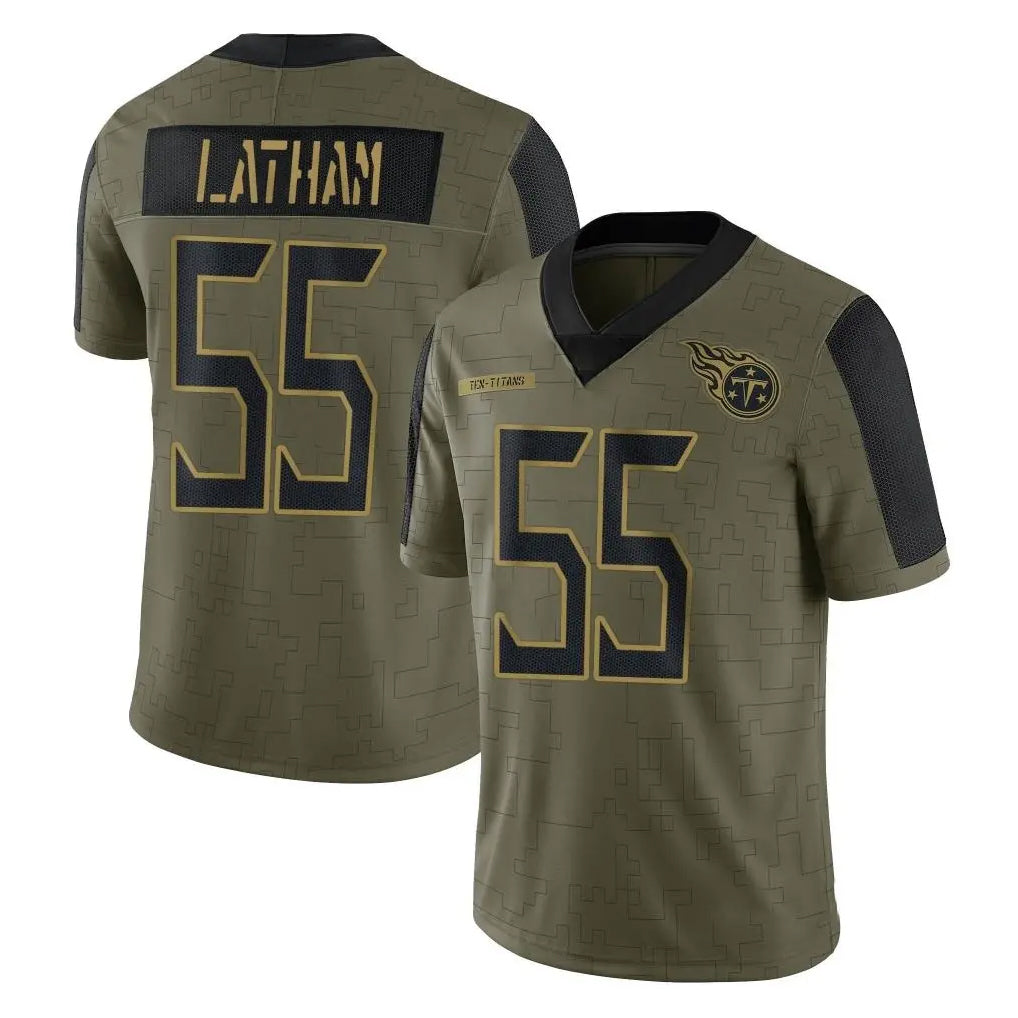 Boles T.Titans #55 JC Latham Player Olive Salute to Service Limited Home Game Stitched Jerseys