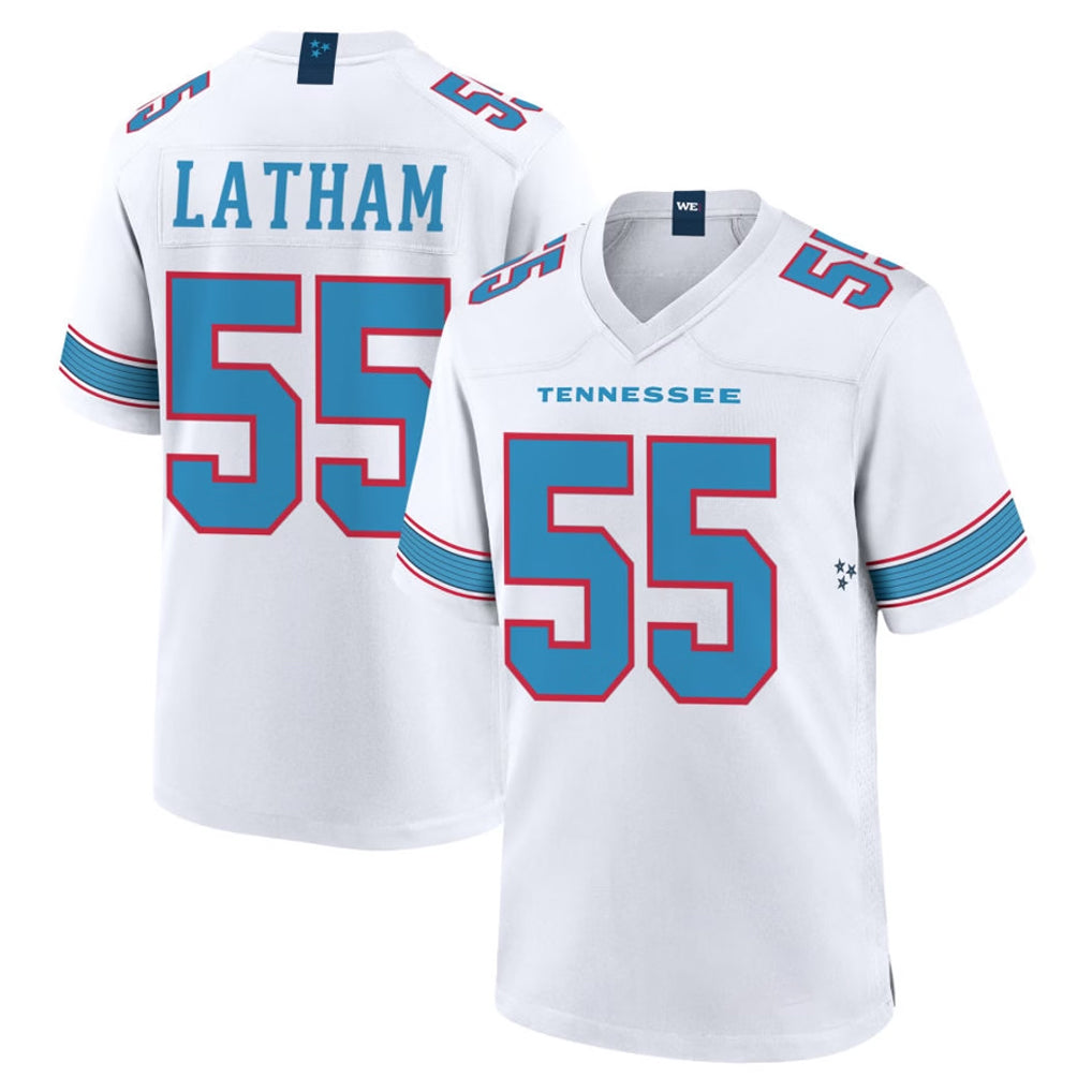 Boles T.Titans #55 JC Latham Player White 2026 Game Home Stitched Jerseys
