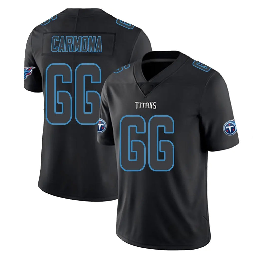 Boles T.Titans #66 Fernando Carmona Jr. Player Black Impact Limited Home Game Stitched Jerseys