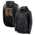 Boles T.Titans #66 Fernando Carmona Jr. Player Black Salute to Service Sideline Performance Pullover Hoodies Home Game Stitched Jerseys