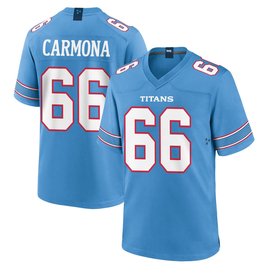 Boles T.Titans #66 Fernando Carmona Jr. Player Light Blue 2026 Game Home Stitched Jerseys