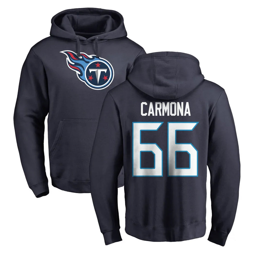 Boles T.Titans #66 Fernando Carmona Jr. Player Navy Logo Pullover Hoodies Home Game Stitched Jerseys