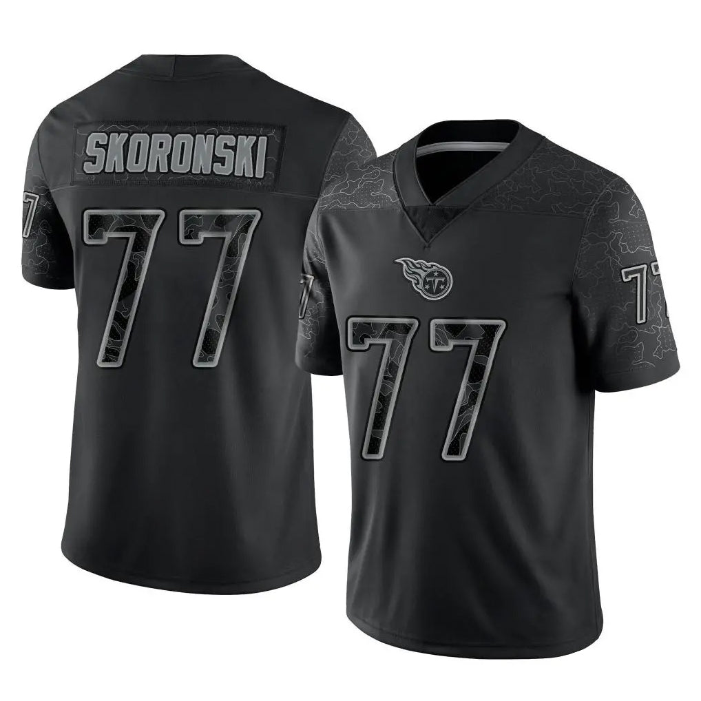 Boles T.Titans #77 Peter Skoronski Player Black Limited Reflective Home Game Stitched Jerseys