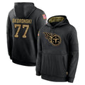 Boles T.Titans #77 Peter Skoronski Player Black Salute to Service Sideline Performance Pullover Hoodies Home Game Stitched Jerseys