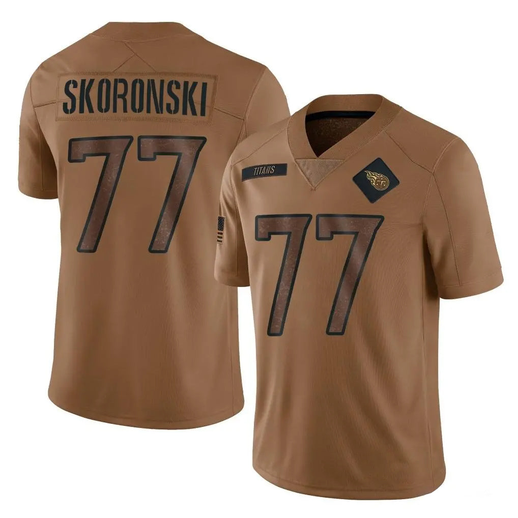 Boles T.Titans #77 Peter Skoronski Player Brown Limited Salute to Service Home Game Stitched Jerseys