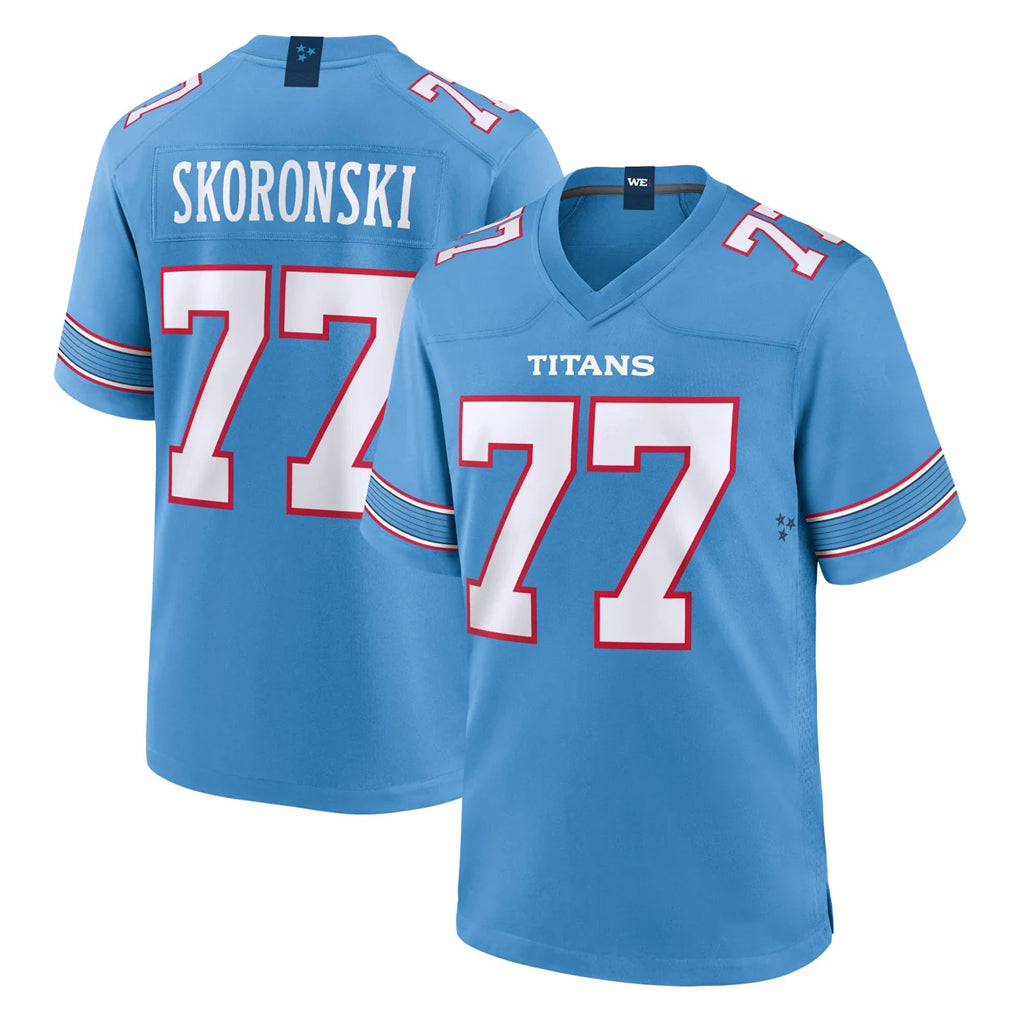 Boles T.Titans #77 Peter Skoronski Player Light Blue 2026 Game Home Stitched Jerseys