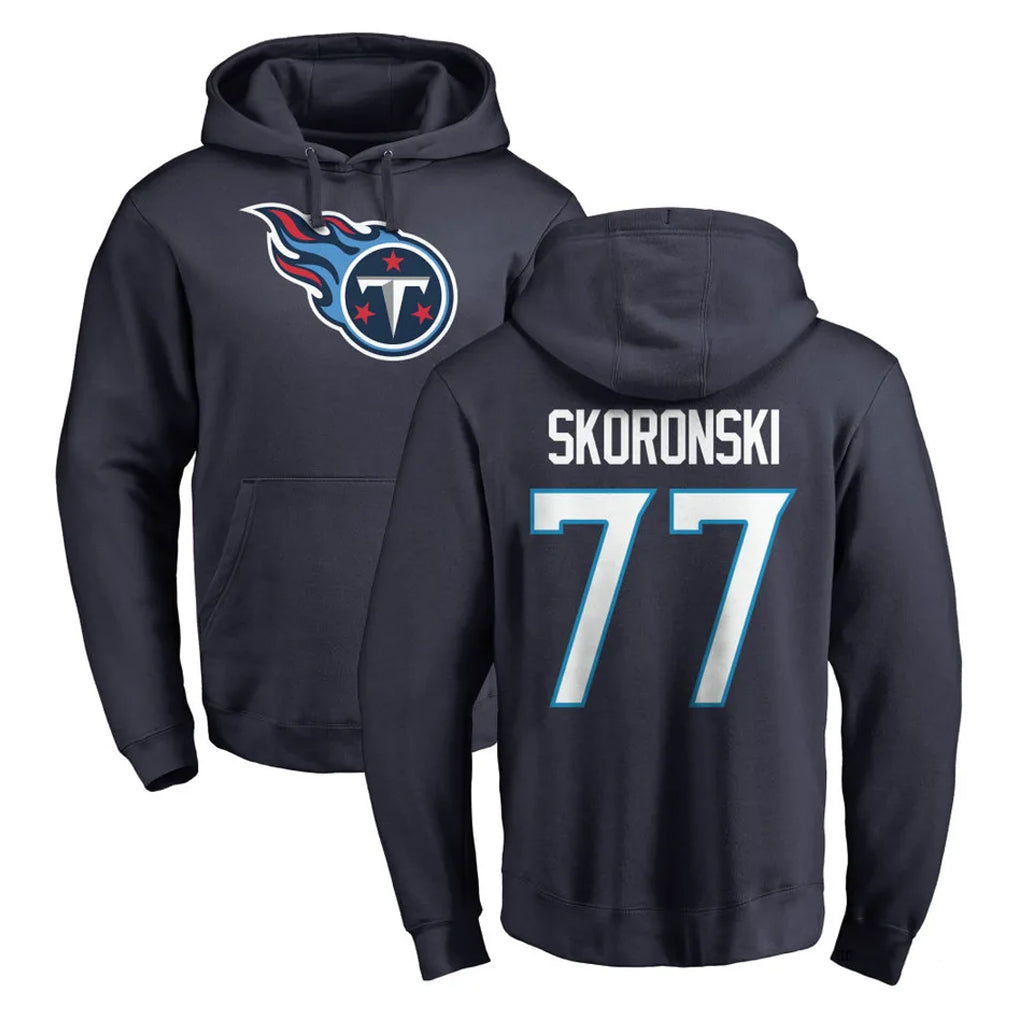 Boles T.Titans #77 Peter Skoronski Player Navy Logo Pullover Hoodies Home Game Stitched Jerseys