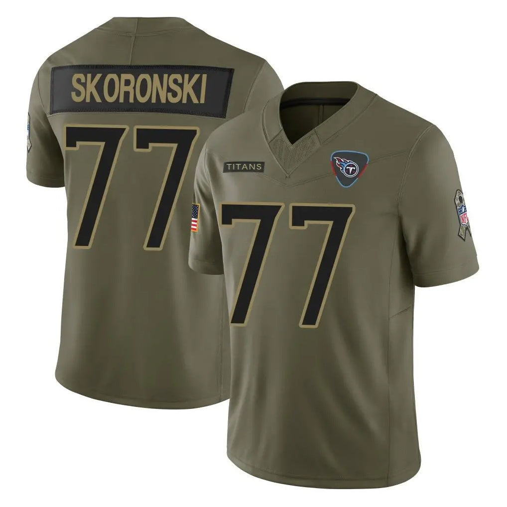 Boles T.Titans #77 Peter Skoronski Player Olive Limited 2025 Salute to Service Home Game Stitched Jerseys