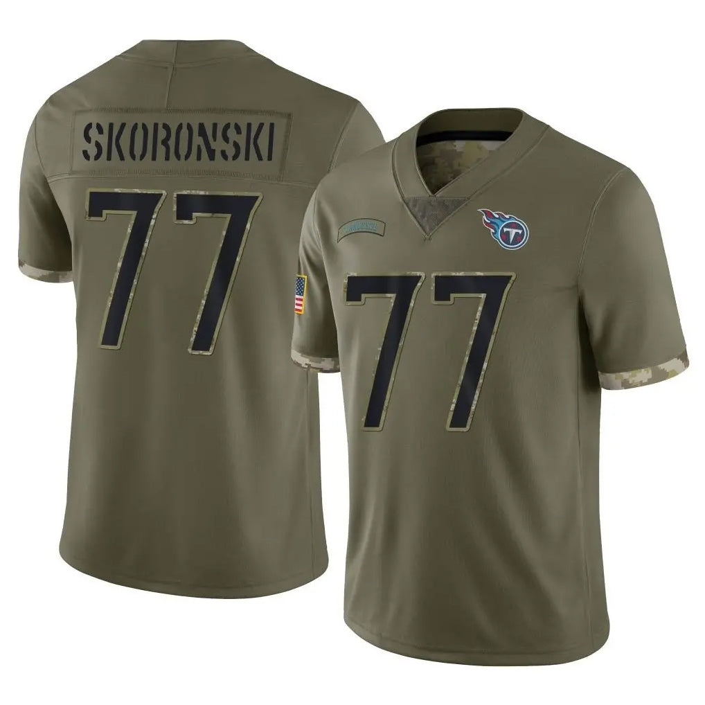 Boles T.Titans #77 Peter Skoronski Player Olive Limited Salute to Service Home Game Stitched Jerseys