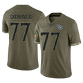 Boles T.Titans #77 Peter Skoronski Player Olive Limited Salute to Service Home Game Stitched Jerseys