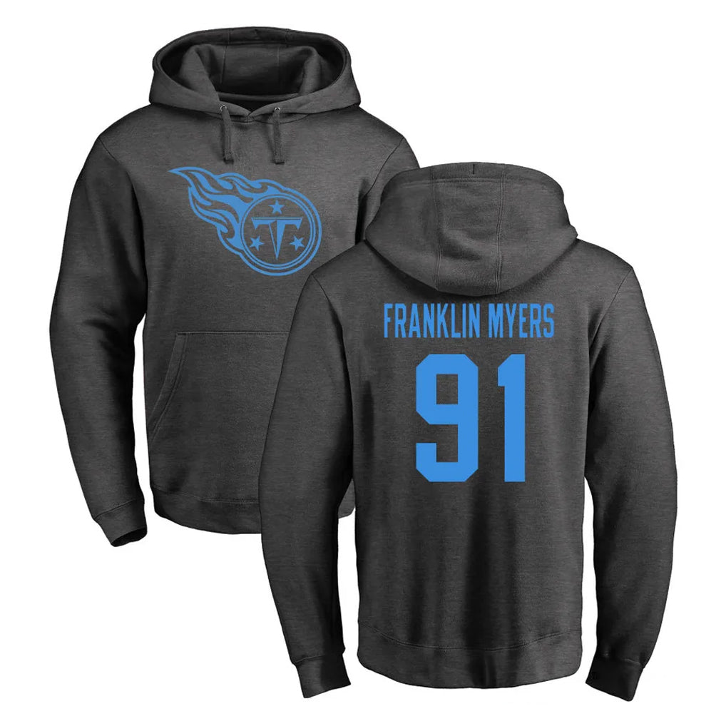 Boles T.Titans #91 John Franklin-Myers Player Ash One Color Pullover Hoodies Home Game Stitched Jerseys