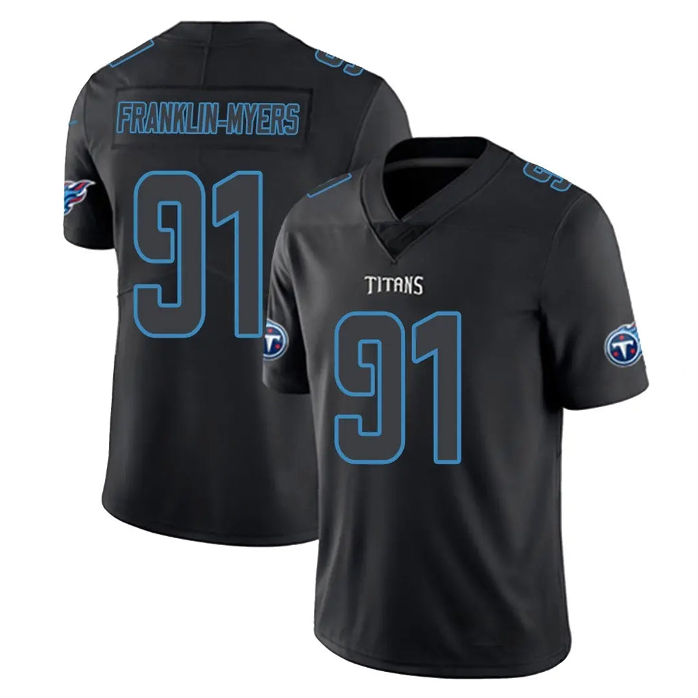 Boles T.Titans #91 John Franklin-Myers Player Black Impact Limited Home Game Stitched Jerseys
