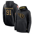 Boles T.Titans #91 John Franklin-Myers Player Black Salute to Service Sideline Performance Pullover Hoodies Home Game Stitched Jerseys