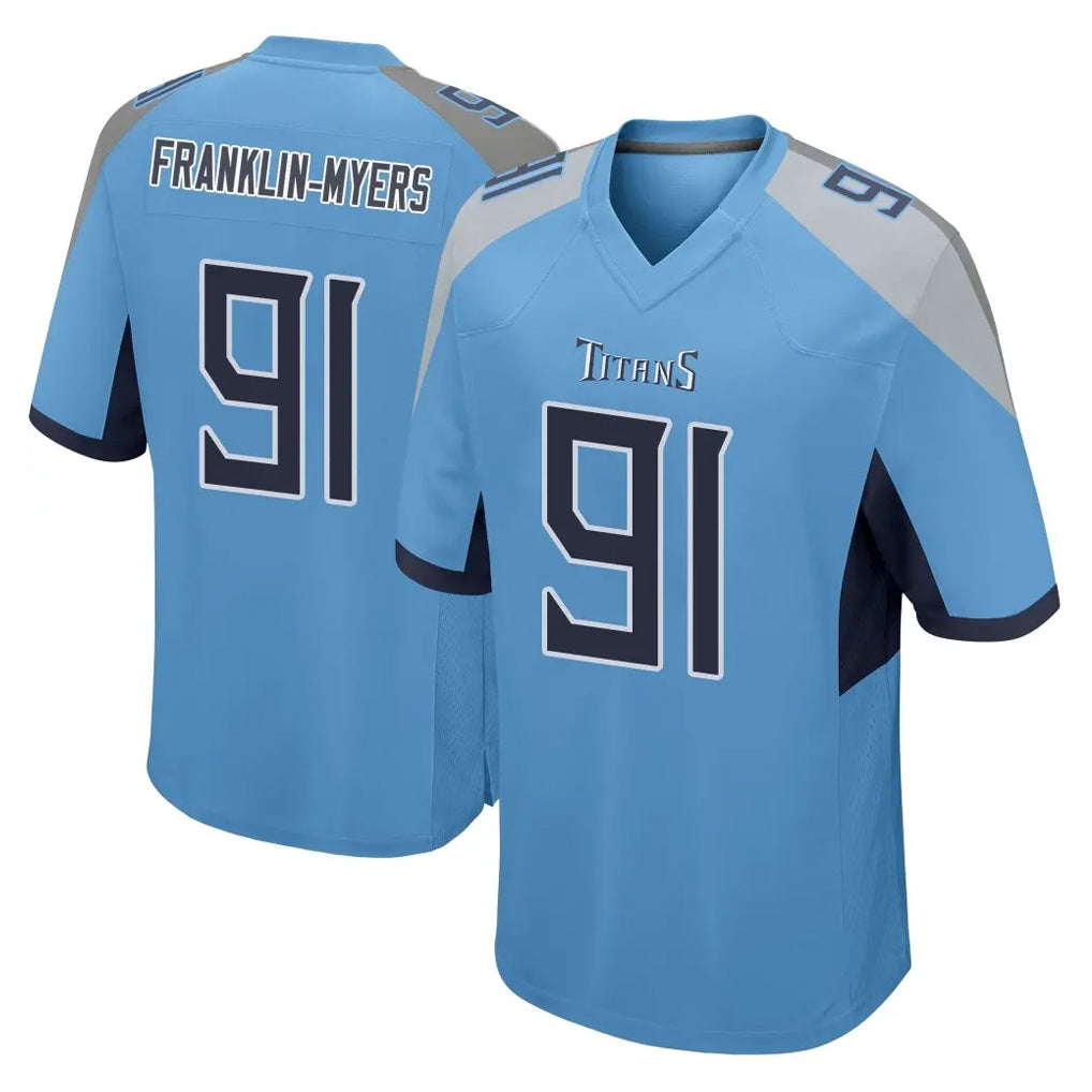 Boles T.Titans #91 John Franklin-Myers Player Light Blue Home Game Stitched Jerseys