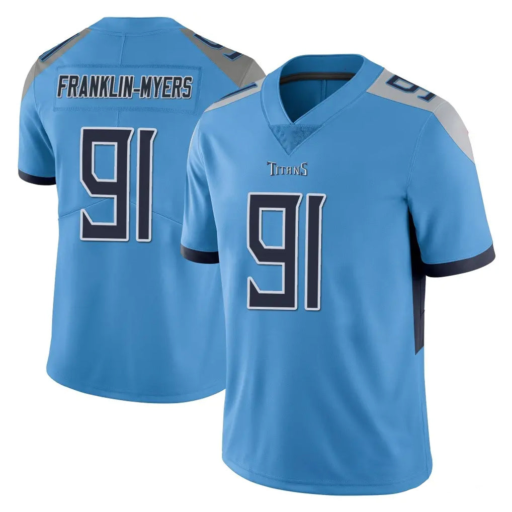 Boles T.Titans #91 John Franklin-Myers Player Navy Home Game Stitched Jerseys