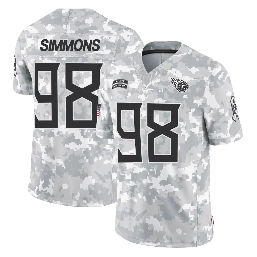 Boles T.Titans #98 Jeffery Simmons Player Arctic Camo Limited Salute to Service Home Game Stitched Jerseys