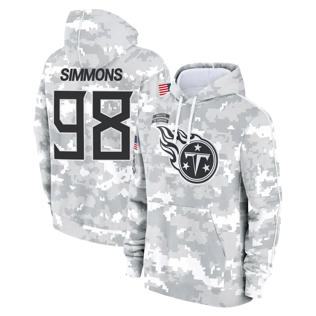 Boles T.Titans #98 Jeffery Simmons Player Camo Arctic Salute to Service Pullover Hoodies Home Game Stitched Jerseys