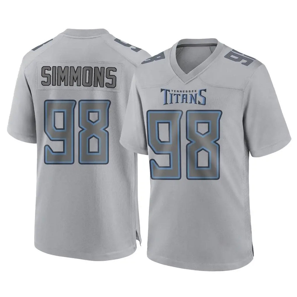 Boles T.Titans #98 Jeffery Simmons Player Gray Atmosphere Fashion Home Game Stitched Jerseys