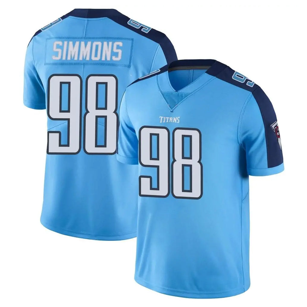 Boles T.Titans #98 Jeffery Simmons Player Light Blue Limited Color Rush Home Game Stitched Jerseys