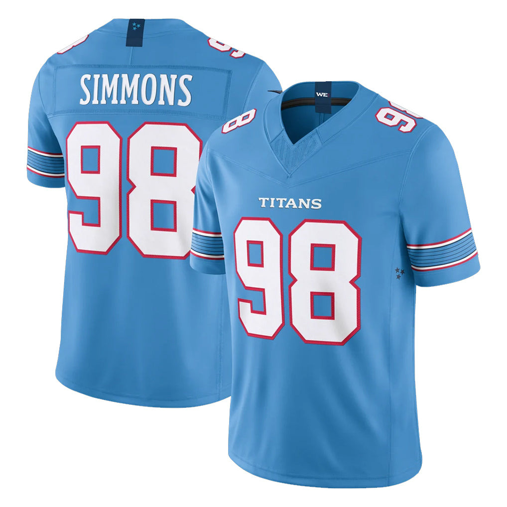 Boles T.Titans #98 Jeffery Simmons Player Light Blue Team Vapor F.U.S.E. Limited Home Game Stitched Jerseys