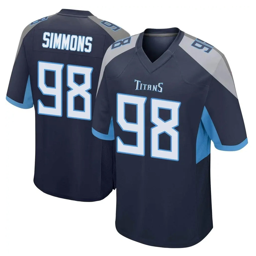 Boles T.Titans #98 Jeffery Simmons Player Navy Home Game Stitched Jerseys