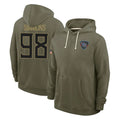 Boles T.Titans #98 Jeffery Simmons Player Olive Salute to Service Hoodies Home Game Stitched Jerseys