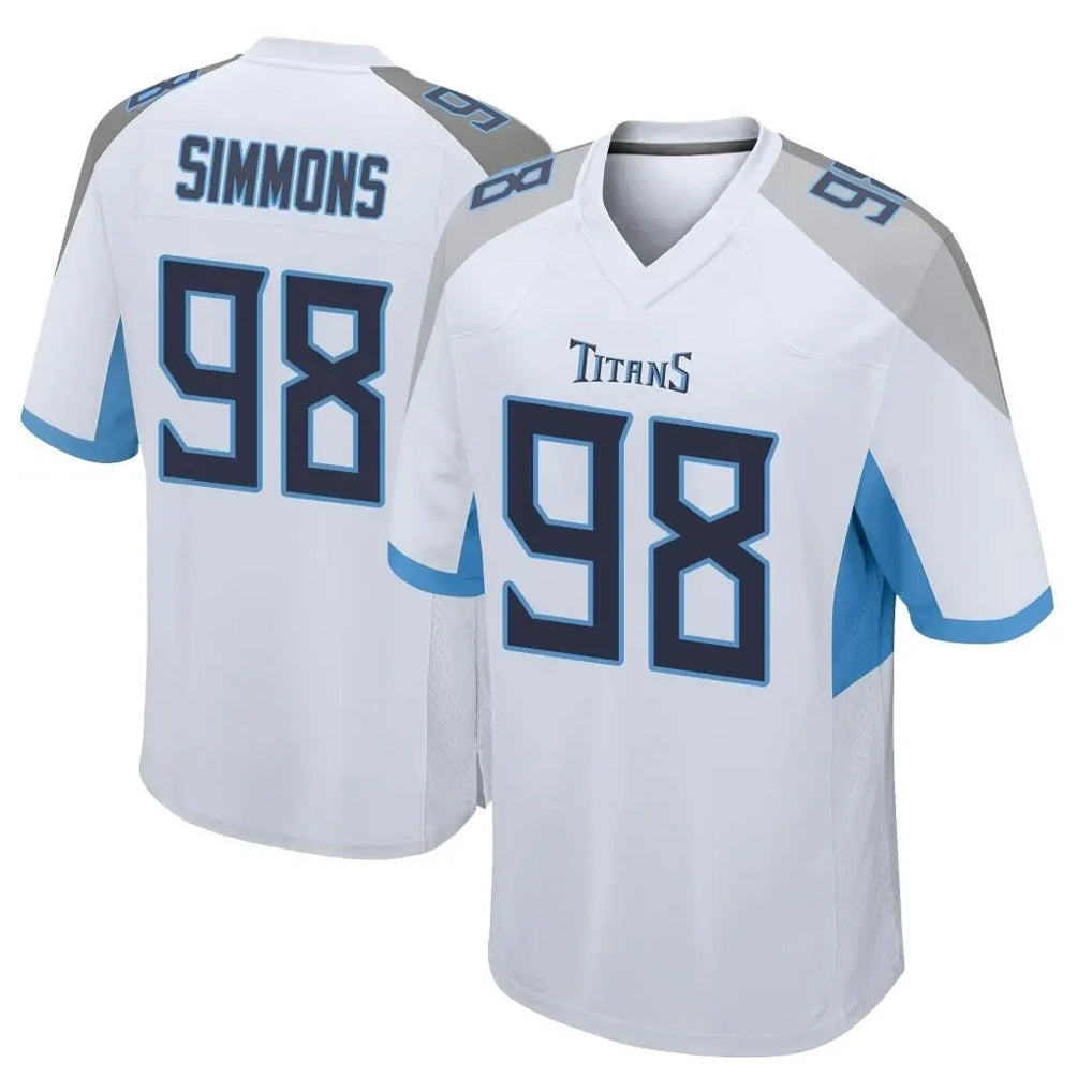 Boles T.Titans #98 Jeffery Simmons Player White Home Game Stitched Jerseys