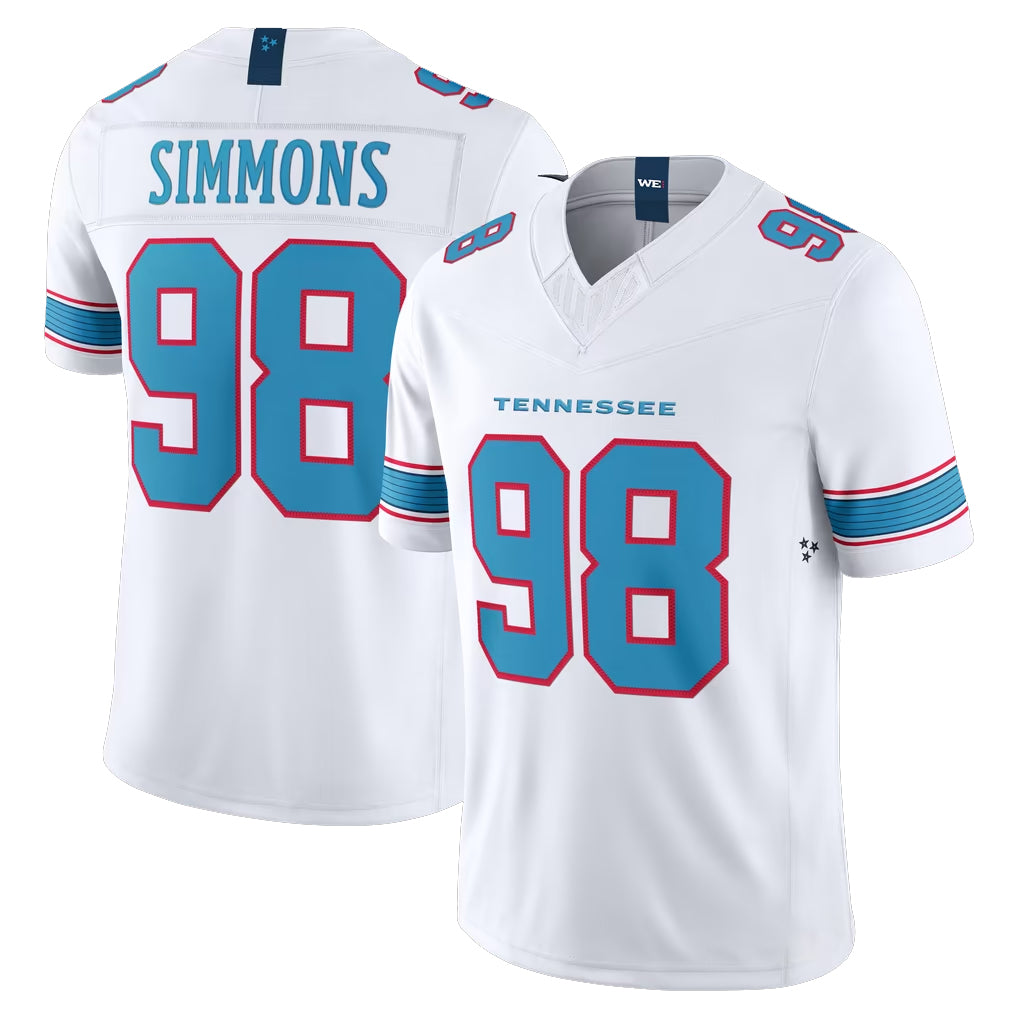 Boles T.Titans #98 Jeffery Simmons Player White Limited Vapor F.U.S.E. Home Game Stitched Jerseys