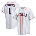 Boles Houston Astros #1 Carlos Correa White  Home Replica Jersey