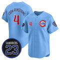 Boles  Chicago Cubs #4 Pete Crow-Armstrong Blue  'Ryne Sandberg Tribute' Vapor Limited V2 Stitched Jersey