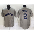 Boles  New York Yankees #2 Derek Jeter Gray  Cool Base Stitched Jersey