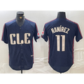 Boles  Cleveland Guardians #11 Jose Ramirez Navy  2024 City Connect Limited Stitched Jersey