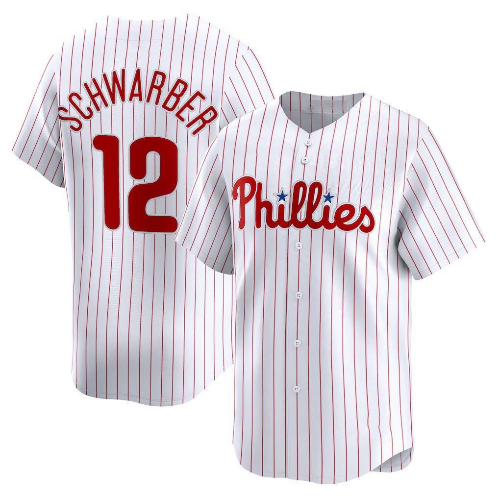 Boles  Philadelphia Phillies #12 Kyle Schwarber White  Home Limited Player Jersey