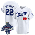 Boles Los Angeles Dodgers #22 Clayton Kershaw White  2025 Champions Stitched Jersey