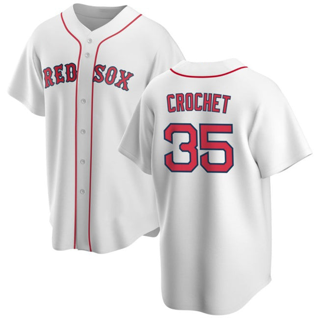 Boles Boston Red Sox #35 Garrett Crochet White  2024 Cool Base Stitched Jersey