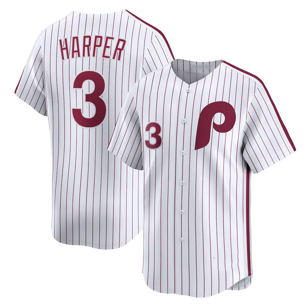 Boles  Philadelphia Phillies #3 Bryce Harper White  Cooperstown Collection Limited Jersey