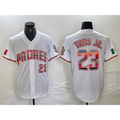 Boles  San Diego Padres #23 Fernando Tatis Jr Mexico White  Cool Base Stitched Baseball Jersey