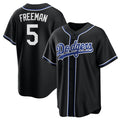 Boles Los Angeles Dodgers #5 Freddie Freeman Black  Lights Out Limited Stitched Jersey