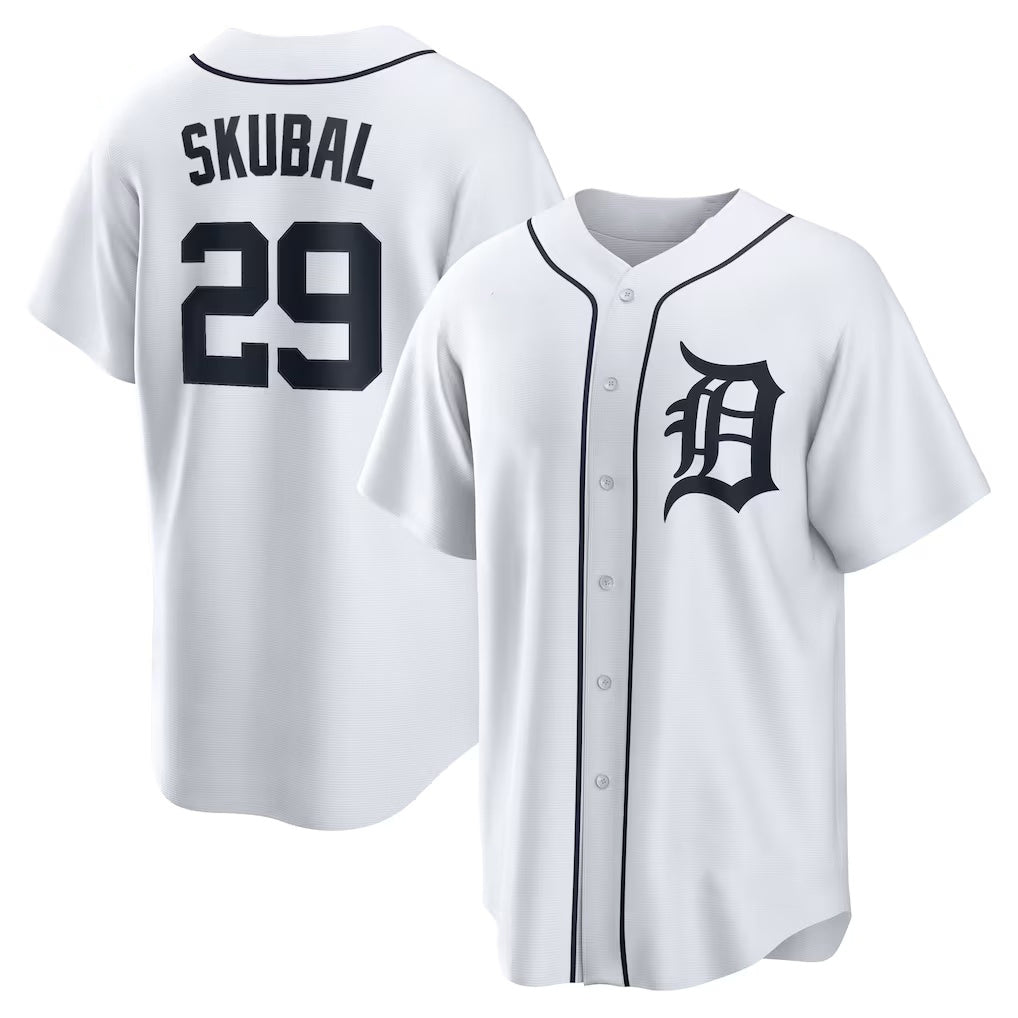 Boles Detroit Tigers #29 Tarik Skubal  White Home Replica Jersey