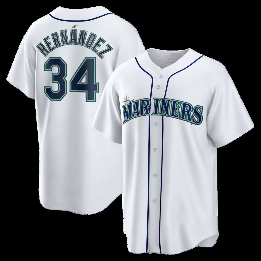 Boles Seattle Mariners #34 Felix Hernandez White  Home Retired Player Replica Jersey