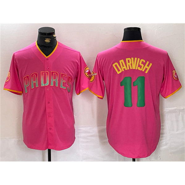 Boles  San Diego Padres #11 Yu Darvish Pink  Cool Base Stitched Jersey
